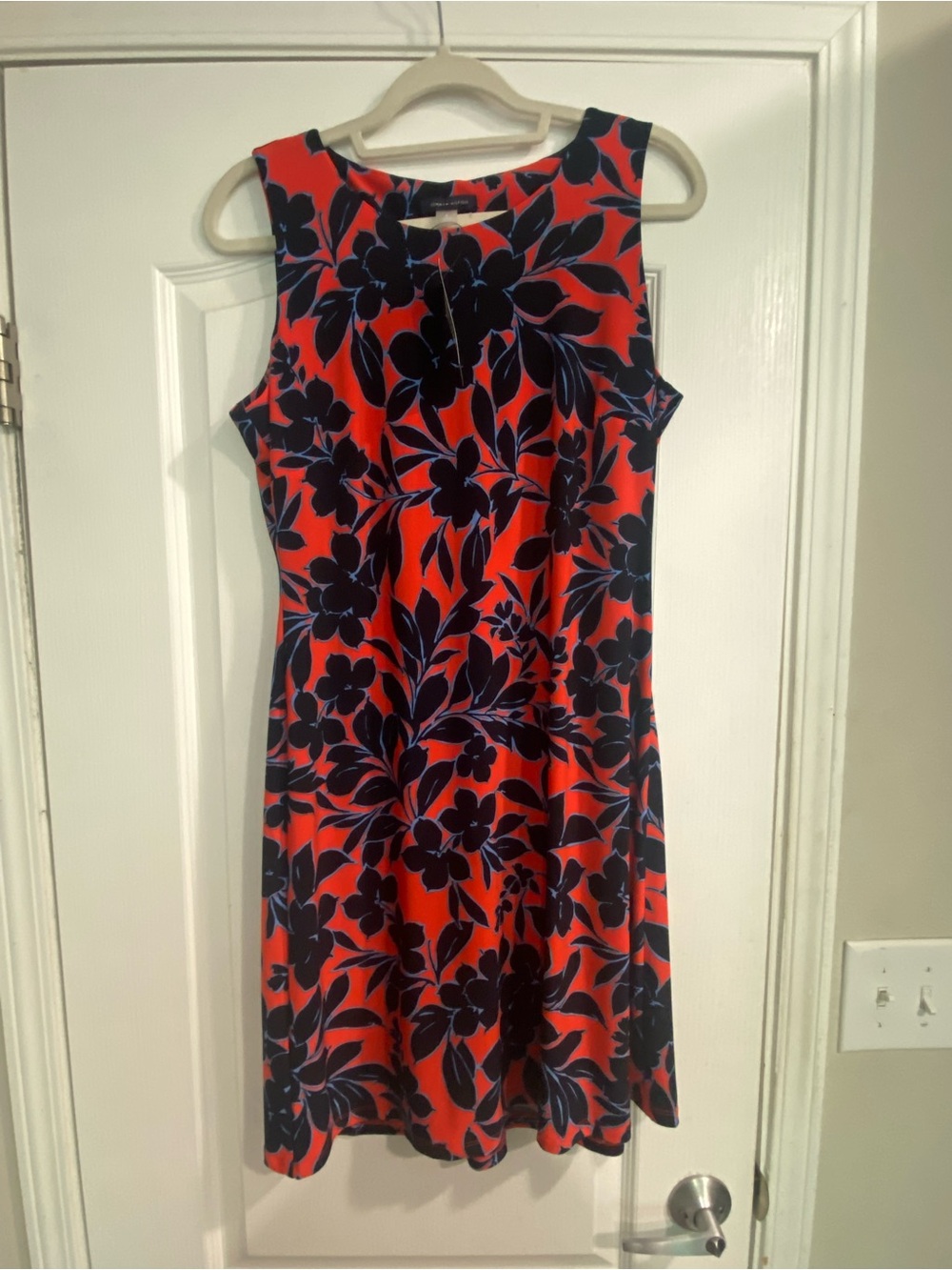 Tommy Hilfiger Orange Dress with Navy Floral Print